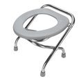 thumbnail image 1 of Folding Commode Chair for Adults, Stainless Steel Non Slip Commode Toilet , Ergonomic Design with Safety Base, for Travel, PE Plastic + Stainless Steel, 1 of 7