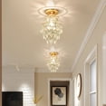 thumbnail image 1 of COFEST Chandelier Crystal Ceiling Light Semi Mount Ceiling Lighting Fixture Modern Crystal Ceiling Lamp gold, 1 of 7