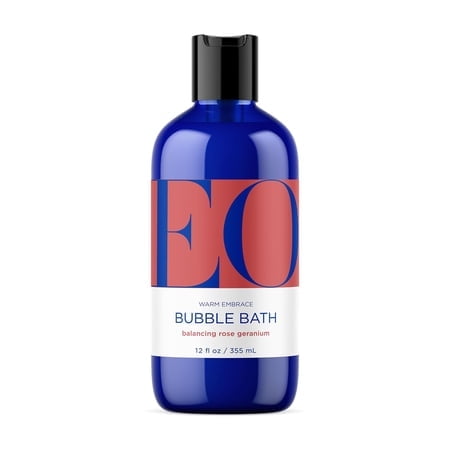 EO Bubble Bath 12 Ounce (Pack of 1) Rose Geranium Plant-Based Botanical Extracts