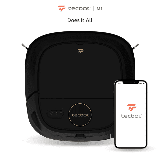 Tecbot M1 Self-Rinsing Laser Robot Vacuum Cleaner and Mop + SLAM Navigation 4000 PA