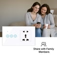 thumbnail image 2 of Smart Switch,Wi-fi Wall 2 Switch Voice Compatible Outlet With Compatible With Voice Compatible Switch App With Wi-fi App Remote Wall Outlet 2 Switch Outlet 95-250v Wi-fi Universal White 2, 2 of 5