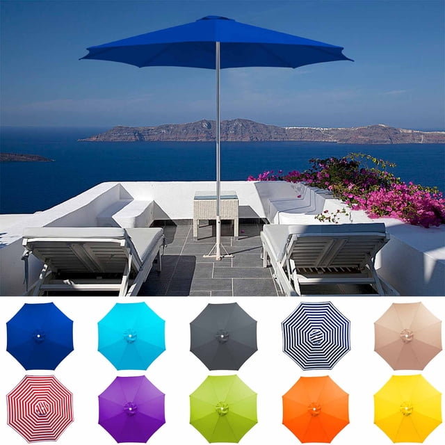 Parasol de Terrasse Extérieur Grand de 78,7 Pouces à 8 Baleines, Parasol de Marché pour Table – Résistant aux UV, Parasol de Piscine 190T Robuste et Imperméable, Toile de Remplacement pour Parasol, Housse Supérieure de Remplacement (Cadre Non Inclus)