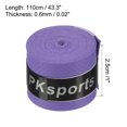 thumbnail image 3 of Unique Bargains 43.3' Round Groove Non-Slip PU Tennis Racket Overgrip Tape Wraps Purple 12 Pack, 3 of 6
