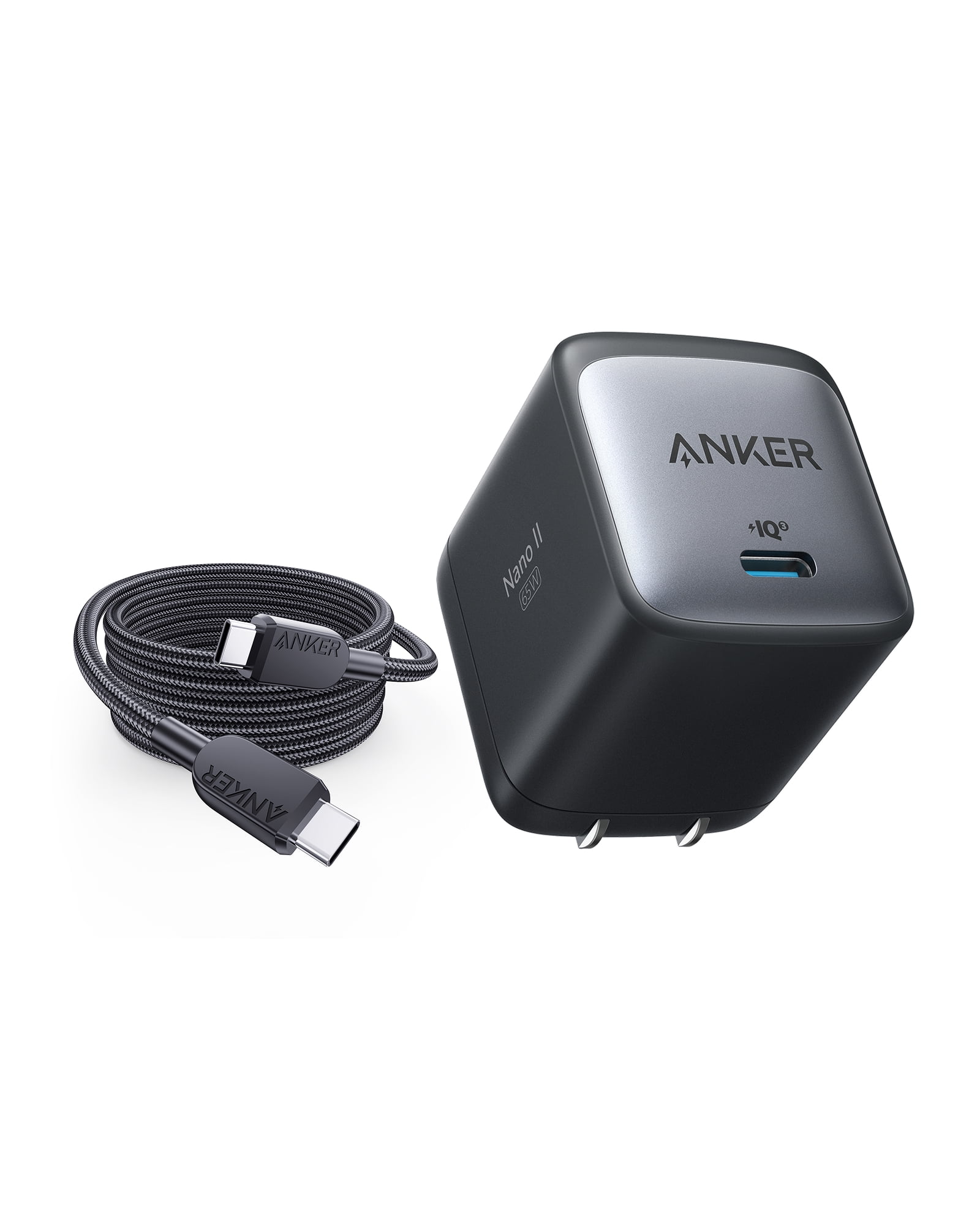 Anker 65W 1C Wall Charger w/ 5ft USB-C Cable Black