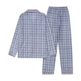 thumbnail image 4 of HNMKIU Pyjama pour Femmes, Haut Ample à Revers à Carreaux à Manches Longues et Ensemble Pantalon, 4 of 4