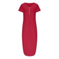 thumbnail image 4 of mtvxesu Robes pour Femmes, Robe d'Été Décontractée à Manches Courtes et Col en V pour Femmes, Robe Maxi Décontractée de Plage avec Poches, Robes Midi, 4 of 6