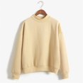 thumbnail image 1 of Jsaierl Womens Casual Solid Color Sweatshirts Loose Fit Round Neck Long Sleeve Pullover Soft Fall Trendy Tops Basic Simple Versatile Sweatshirts, 1 of 3