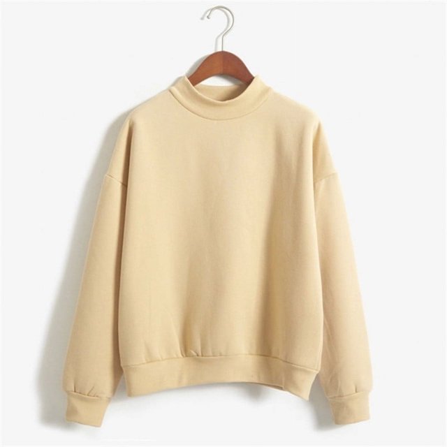 Jsaierl Womens Casual Solid Color Sweatshirts Loose Fit Round Neck Long Sleeve Pullover Soft Fall Trendy Tops Basic Simple Versatile Sweatshirts