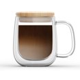 thumbnail image 1 of Double Wall Mug with Bamboo Lid 450ml Set of 2, 1 of 2