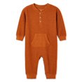 thumbnail image 1 of George Baby Boys' Waffle Henley Romper, 1 of 2