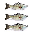 thumbnail image 4 of Lot de 3 Leurres de Pêche Eau Salée Appâts Réutilisables avec Perle Attraction Extérieure Swimbaits Artificiels Crankbait 10cm Type 14, 4 of 8