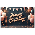 thumbnail image 2 of Colorful Balloons Happy Birthday Banner Champagne Celebration Backdrop for Birthday Party Indoor Decoration, 2 of 4