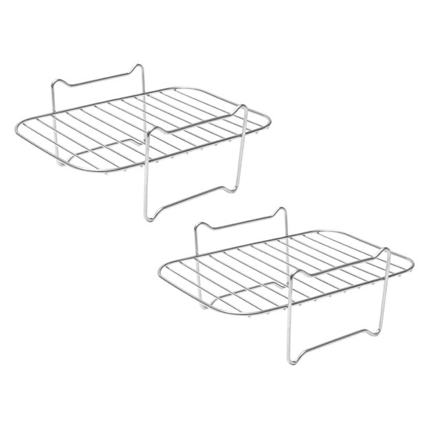 Oleegame 2PC Tin Foil Roll Stainless Air Fryers Fryer Rack Rack Multi-Layer Rack Fryer Air Basket For Double Steel Accessories Air Dehydrator Bakeware