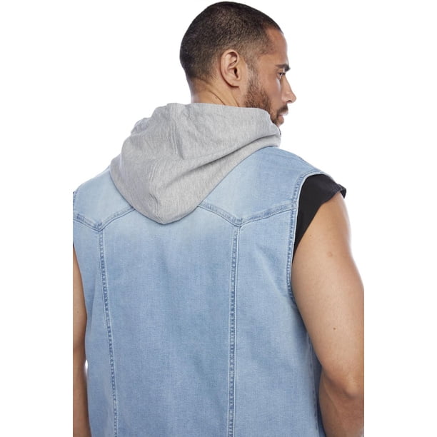 Jeaniologie ™ Men Fashion Hooded Denim Vest – Blue - Walmart.ca