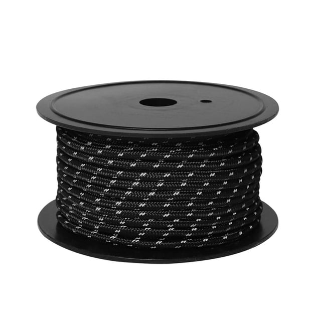 30M 6mm Reflective Tent Rope Guylines, Multifunction Glow in The Dark for Hiking Black