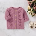thumbnail image 2 of Toddler Baby Girl Knit Cardigan Kids Ruffle Long Sleeve Button Down Sweater Top Fall Winter Warm Jacket Coat, 2 of 9