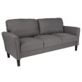 thumbnail image 1 of Bari Upholstered Sofa in Brown Leather, 1 of 5