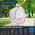 thumbnail image 2 of Reli. 95 Gallon Trash Bags Heavy Duty | 30 Trash Bags | Super Sizeable Clear Garbage For Serious Cleanup, 2 of 5