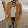 thumbnail image 1 of TIMIFIS Women’s Open Front Fleece Cardigan Button Long Sleeve Open Knitted Fleece Cardigan Outwear Sweater Coat Spring Fall Jackets Outerwear-CoffeeFall/Winter, 1 of 6