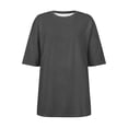 thumbnail image 4 of WEIYLL Womens T Shirts Oversize Sports Summer Solid Tunic Loose With Slits Grey Tee Sizes M, 4 of 4