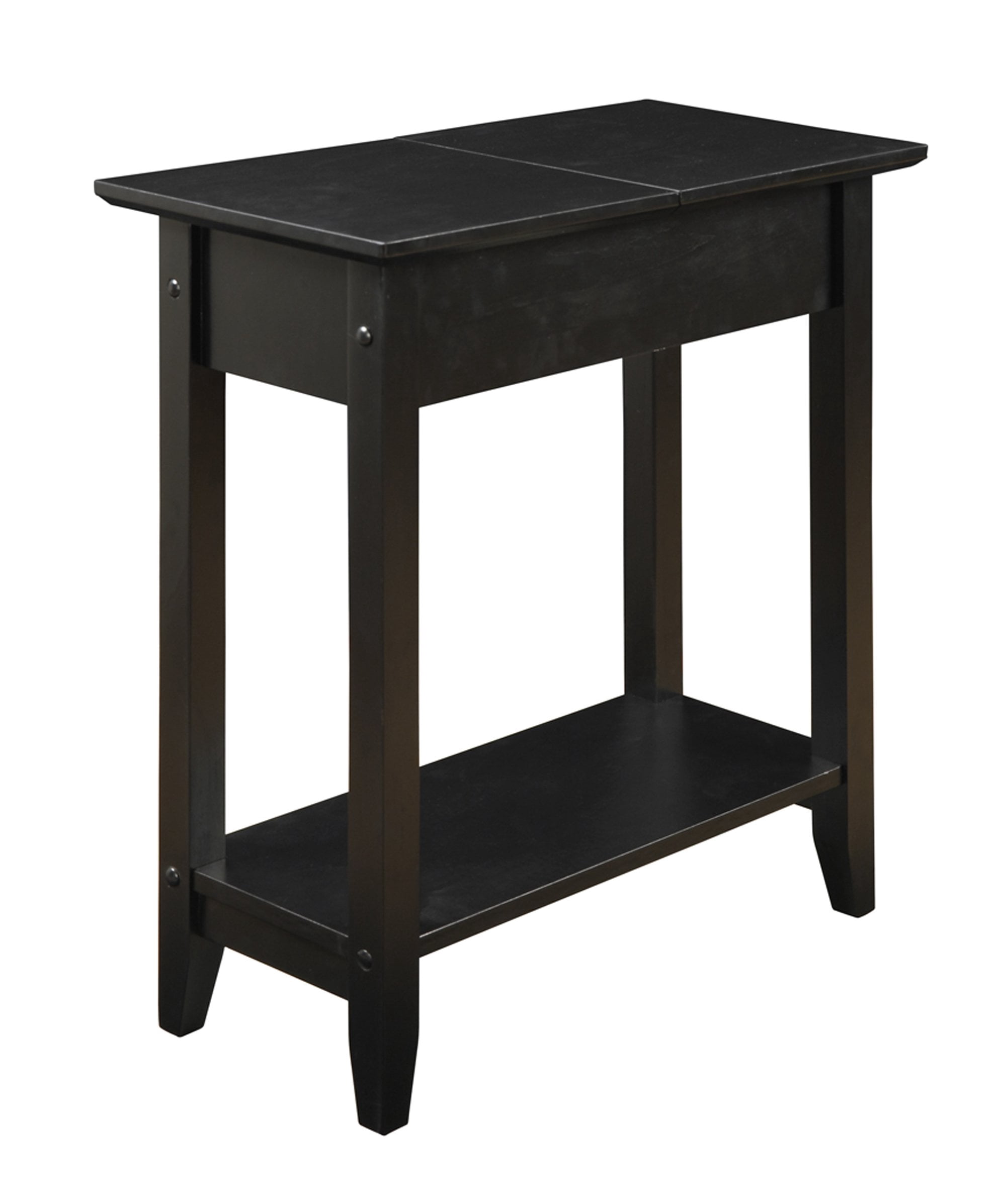 Convenience Concepts American Heritage Table d'Appoint à Dessus Rabattable, Fini Bois Noir