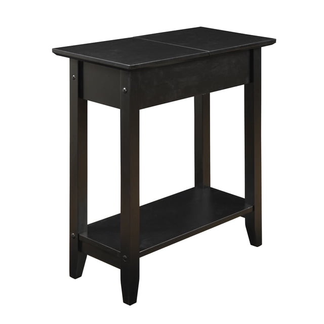 Convenience Concepts American Heritage Table d'Appoint à Dessus Rabattable, Fini Bois Noir
