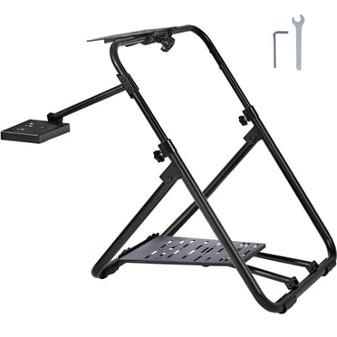 VEVOR Support de Volant de Course Pliable, Base Universelle à Hauteur Réglable Compatible avec Logitech & Thrustmaster Volant de Course et Pédale, Cadre Robuste Standard GT/formule Siège Portable