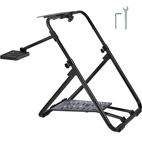 KFFKFF Support de Volant de Course Pliable, Réglage de Hauteur Polyvalent, Compatibilité Universelle avec Logitech & Thrustmaster Volant de Course et Pédale, Cadre Robuste Sièges Standard GT/Formule