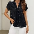 thumbnail image 2 of Timegard Summer Tops for Women Petal Short Sleeve V-Neck Ruched Flowy Beach Wear Casual Loose Shirts Tops, 2 of 4