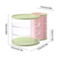 thumbnail image 3 of Wzzjkit 3 Compartments Powder Puff Storage Box Rotating Dusts Proof Dressing Table Desktop Lipstick and Makeup Brush Storage Tube Storage Rack, 3 of 6