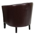 thumbnail image 3 of Brown Leather Barrel Shaped Guest Chair, 3 of 5
