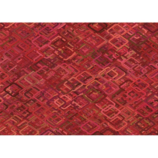Ahgly Company Tapis Rectangulaire Rouge Lavable en Machine, 6 Pieds x 9 Pieds