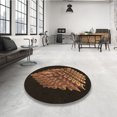 thumbnail image 4 of Ahgly Company Tapis d'Intérieur Lavables en Machine, Ronds, Transitionnels, Marron Selle, Ronds de 8', 4 of 7