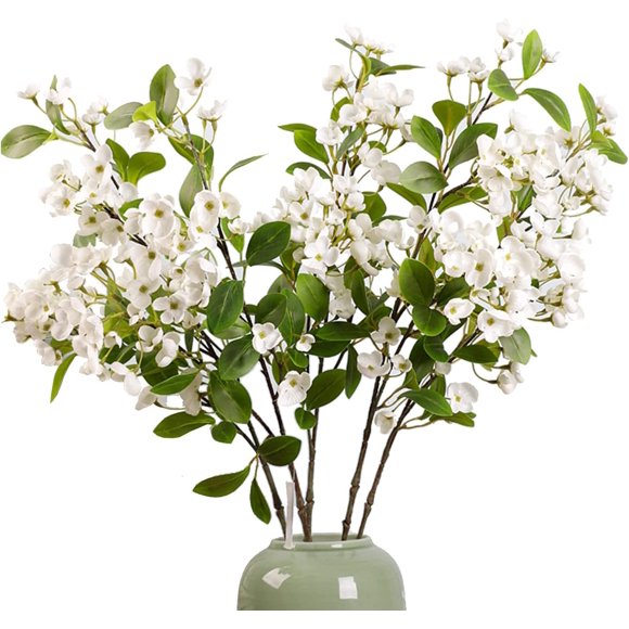 HSHDLDF 31.5inch Artificial Flowers Plants Silk Flowers Branch Fake Flowers Stem Faux Flower Branch for Home Kitchen Garden Party Festival Decor (2)