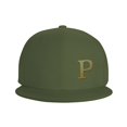 thumbnail image 3 of ZICANCN Alphabet P Pattern Baseball Caps, Trucker Hats for Men And Women, Adjustable Breathable Flat Caps, Moss Green, 3 of 6