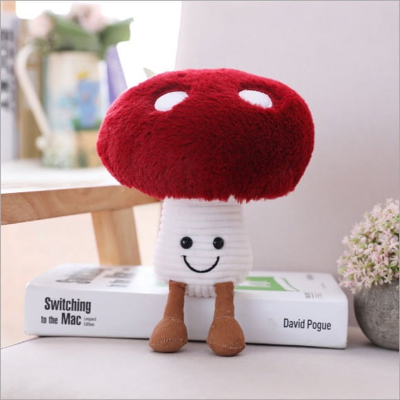 NETSENG Mushroom Plush 10.5 Inch, Cute Stuffed Funny Mushroom Plush Pillow for Kids or Home Decorations Plush Toys (Red Mushroom, Medium)