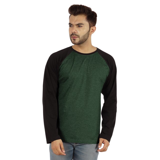 Inkmeso Men's Regular Fit Round Neck Shirt Solid Raglan Long Sleeve T-Shirts