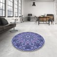 thumbnail image 4 of Ahgly Company Tapis Rond Lavable en Machine Intérieur Transitionnel Mimosa Violet, 6 Pieds Rond, 4 of 7