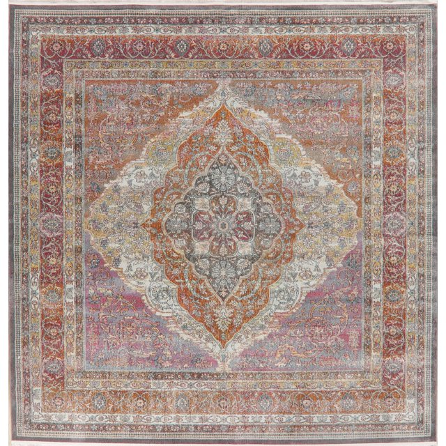 Tapis Beige Traditionnel à Motif Floral Oriental Turc Vieilli