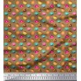 thumbnail image 1 of Soimoi Brown Heavy Canvas Fabric Donuts Food Decor Fabric Printed Yard 58 Inch Wide, 1 of 5