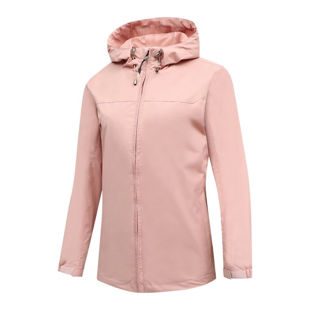 Vestes à Capuche Zippées Roses pour Femmes, Sport de Piste, Randonnée, Course, Sortie, Imperméables, Unies, Hiver Automne 2025, Vêtements, Mode, 3TG
