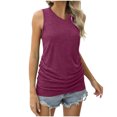 thumbnail image 1 of Timegard Summer Tank Tops for Women V-Neck Sleeveless Side Ruched Comfy Casual Tunic Tops Basic Tee Shirts, 1 of 7