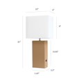 thumbnail image 3 of Elegant Designs Modern Leather Table Lamp with USB and White Fabric Shade, 3 of 7