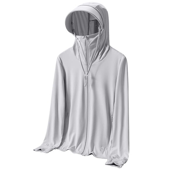 Mrat Sweatshirts for Lady Zip up Hoodie Women's Outdoor Wear Sports Wear Women's Cycling Wear Sun Protection Clothing Long Zip up Hoodies for Lady S-89 Gray 4XL