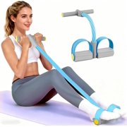 Pedal Resistance Bands with Handles, Durable 6-Tubes Multifunction Pedal Resistance Band, Natural Rubber Foot Pedal Resistance Bands, Fitness Resistance Bands for Abdomen, Waist, Arm, Leg,Blue