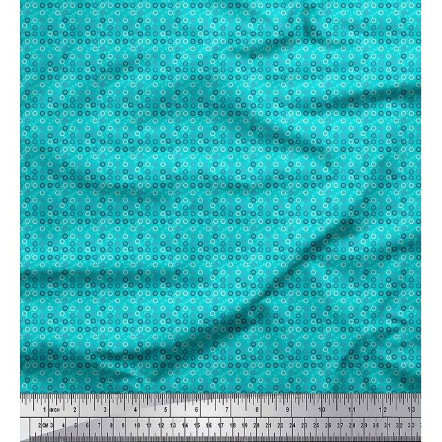 Soimoi Cotton Voile Fabric Circle Small Print Fabric by The Yard 42 Inch Wide