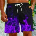thumbnail image 4 of Penkiiy Shorts de Carnaval, Shorts de Basketball pour Hommes Décontractés d'Entraînement Athlétiques, Shorts en Maille à Imprimé Graphique de Flammes, Short de Course L Violet, 4 of 9