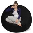 thumbnail image 1 of Sofa Sack - Plush Ultra Soft Bean Bags Chairs for Kids, Teens, Adults - Memory Foam Beanless Bag Chair with Microsuede Cover - Foam Filled Furniture for Dorm Room - Black 5', 1 of 10