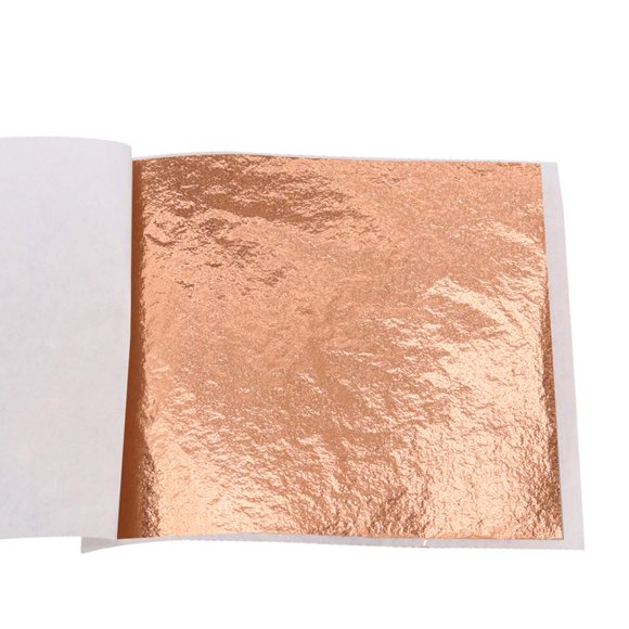 Kinno Feuilles de Papier Imitation Feuille d'Or - Feuille d'Or Rose Multifonction pour Ongles, Artisanat, Cadres Photo, Décoration Artistique, Sculpture, Mur, Ligne et Meubles, 100 Feuilles 3.15 par 3.35 Pouces
