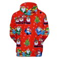 thumbnail image 4 of Pull de Noël Décontracté pour Hommes Mode Impression Numérique en Polaire à Capuche, 4 of 5